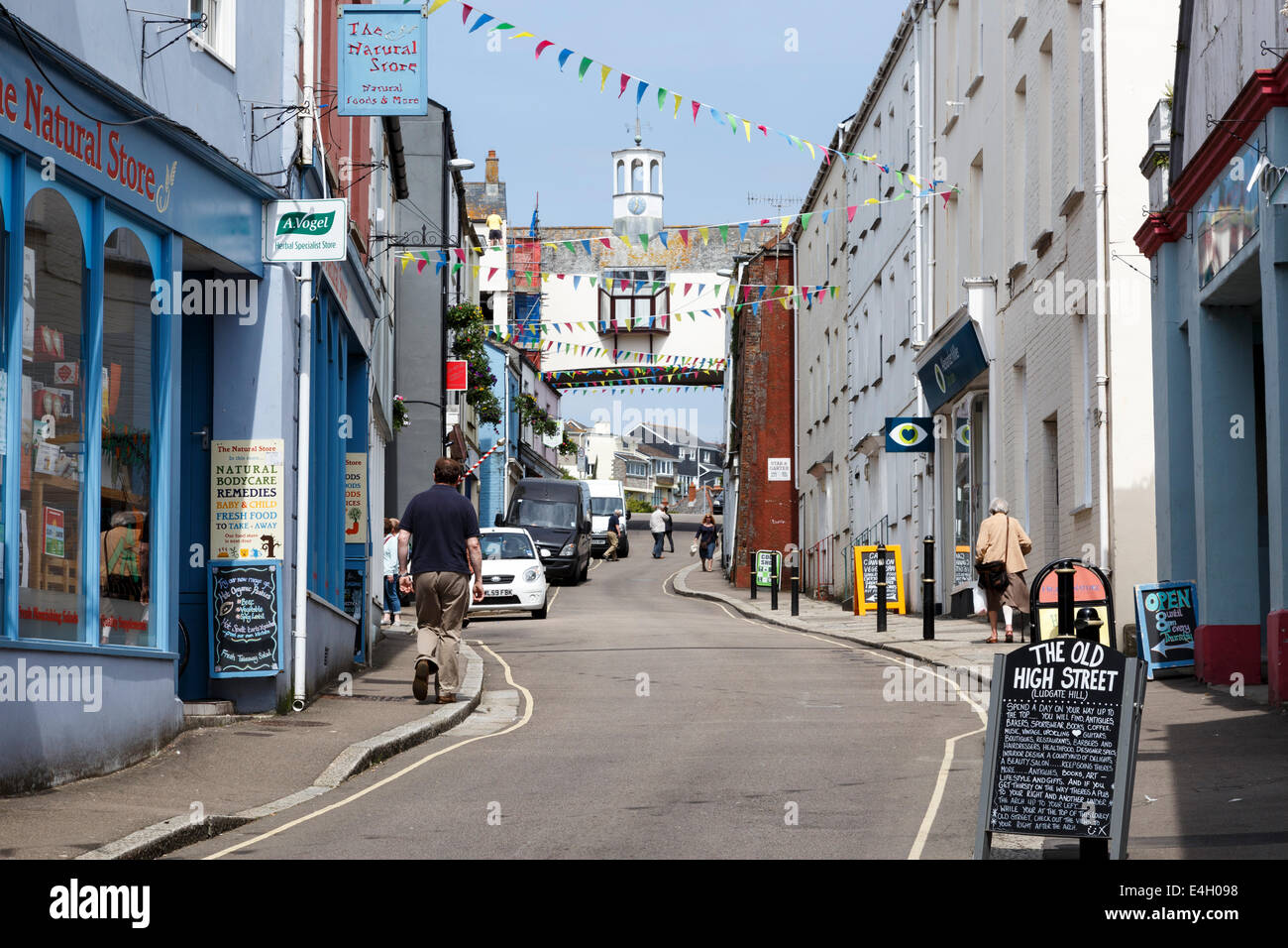 Falmouth hohe Straße Cornwall England uk gb Stockfoto