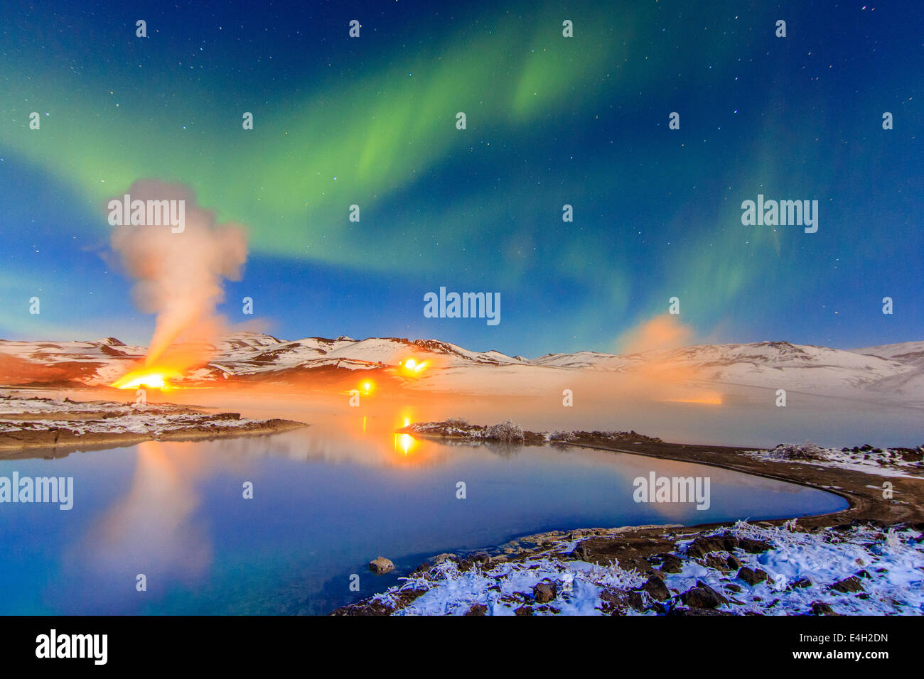 Namaskard thermischen Kraftwerk am Bjarnarflag See Stockfoto