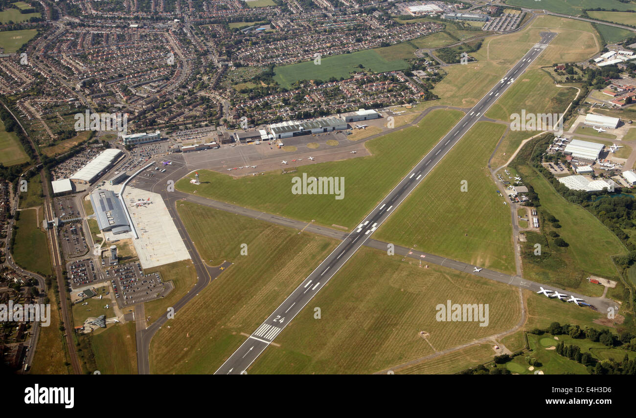 Luftaufnahme des London Southend Airport, Großbritannien Stockfoto