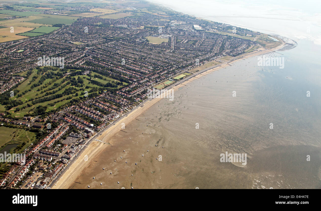 Luftaufnahme der Küste und Strand von Southend on Sea, Essex, UK Stockfoto