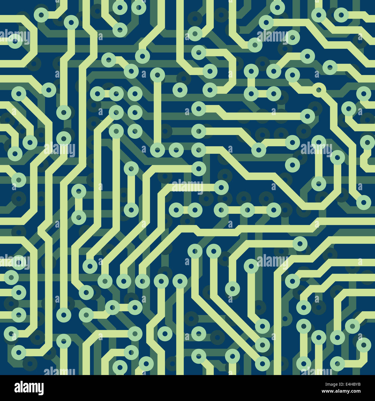 High-Tech-schematische nahtlose Textur - blaue Elektronikplatine Stockfoto