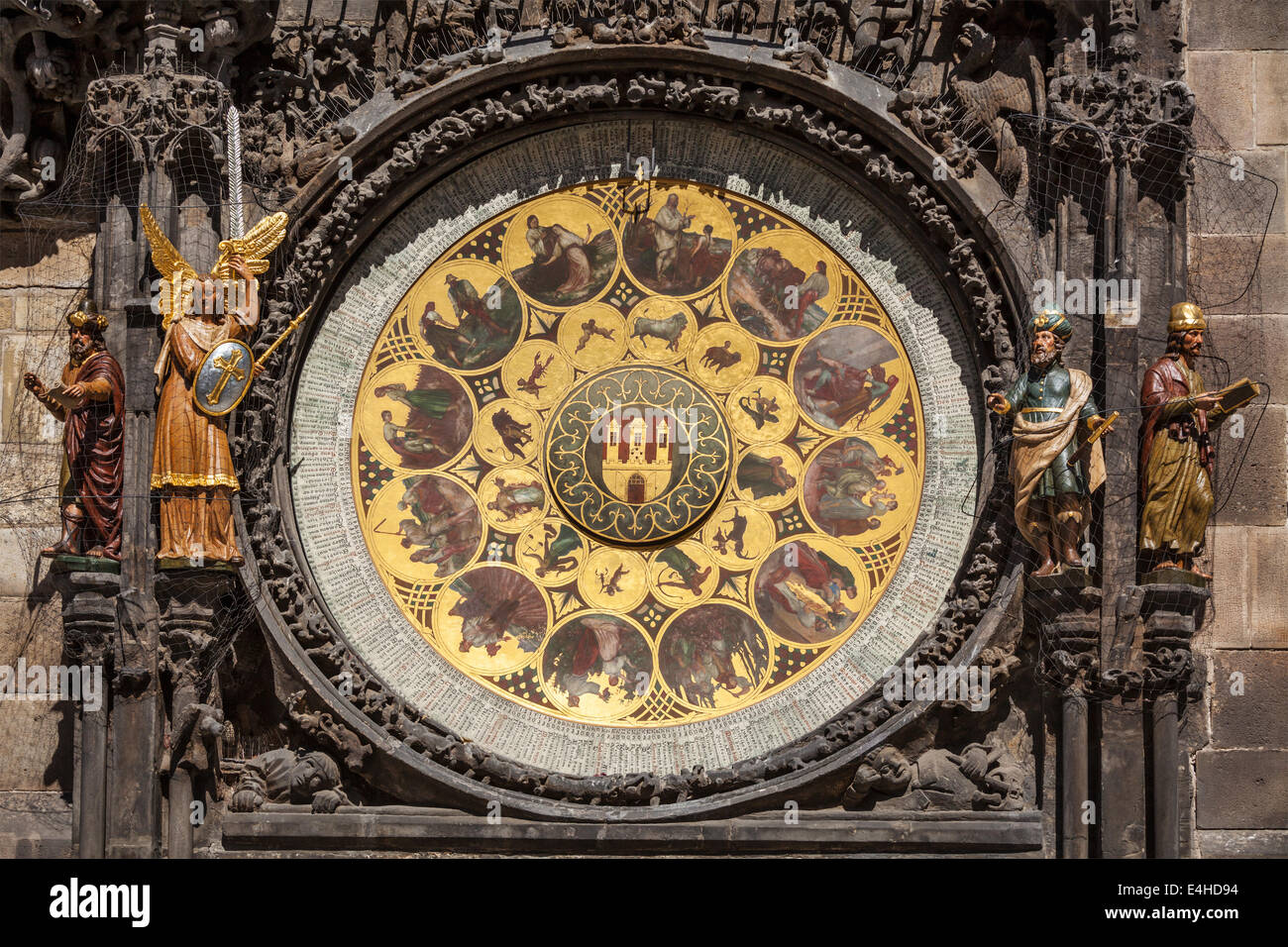 Astronomische Uhr am Rathaus. Prag, Tschechische Republik Stockfoto