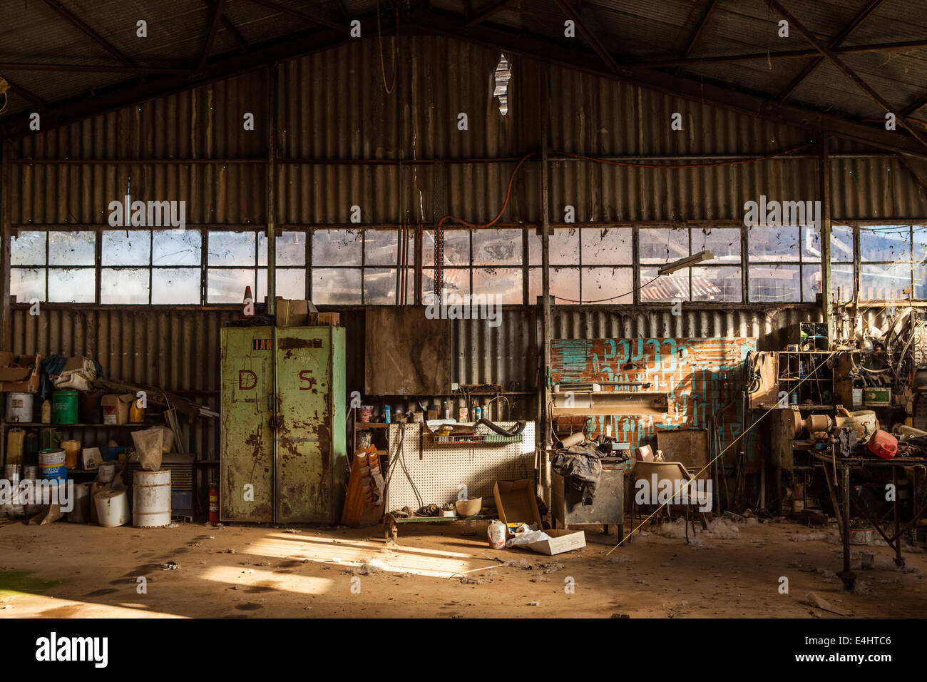 Eine alte Werkstatt, jetzt stillgelegten Stockfoto