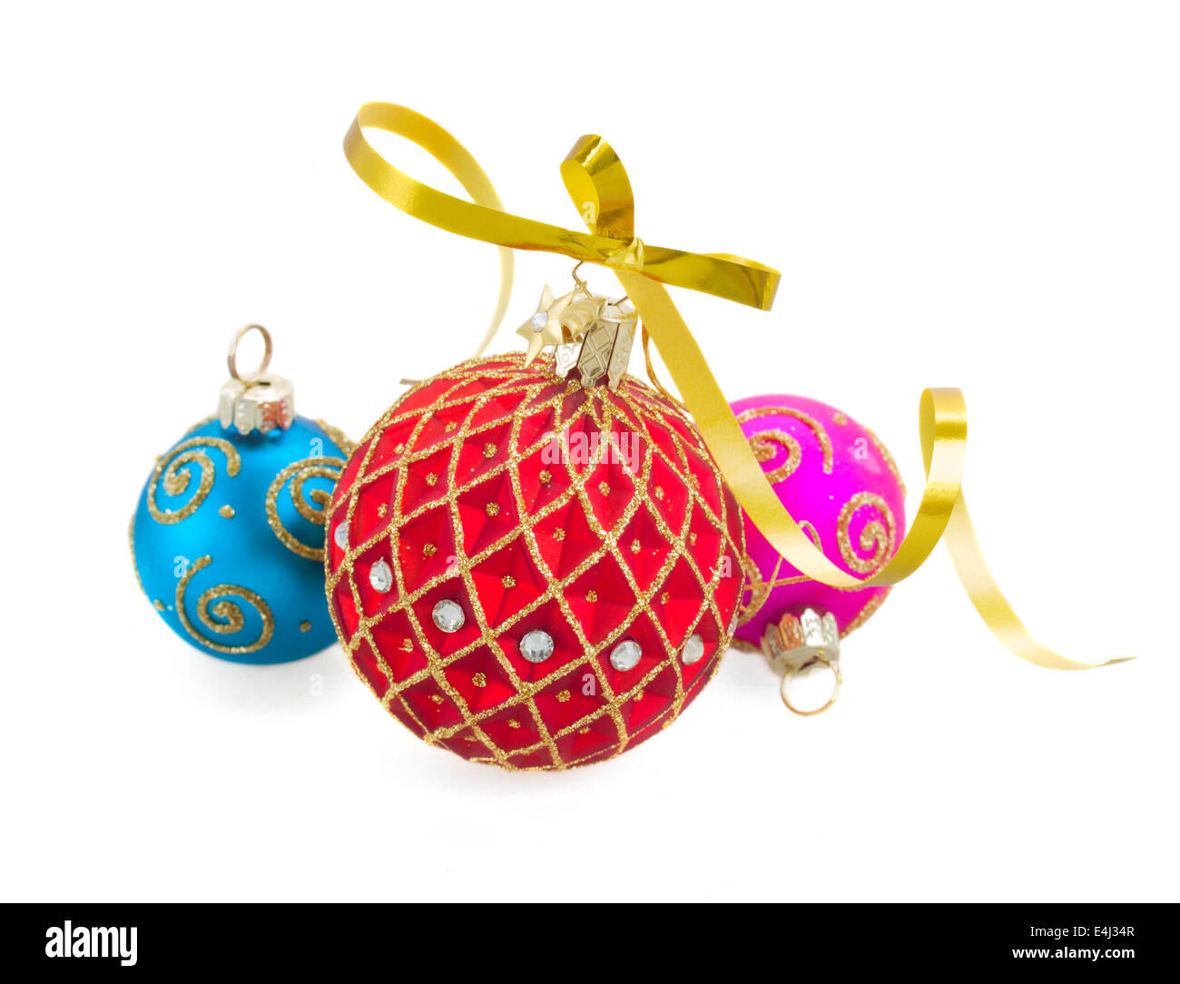 Drei Weihnachtskugeln Stockfoto