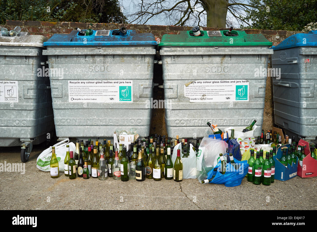 Volle Flasche Banken Stockfoto