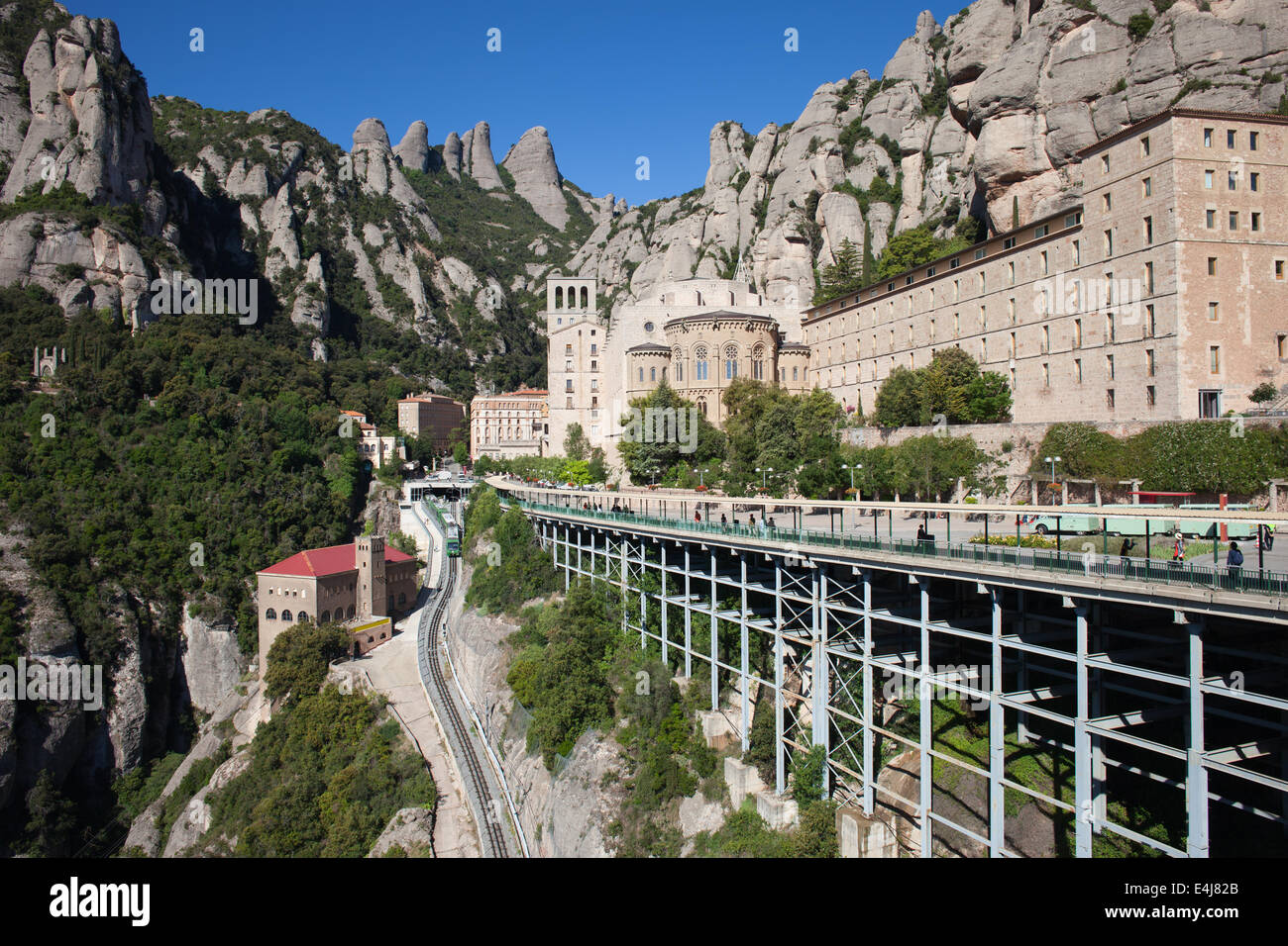 Santa Maria de Montserrat Benediktiner Kloster in Katalonien, Spanien. Stockfoto