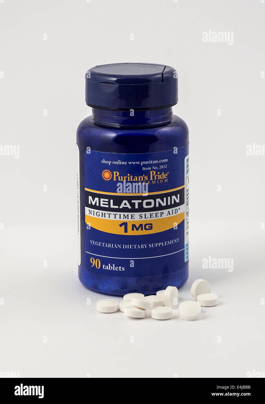 Melatonin Ergänzung gerne schlafen Stockfoto