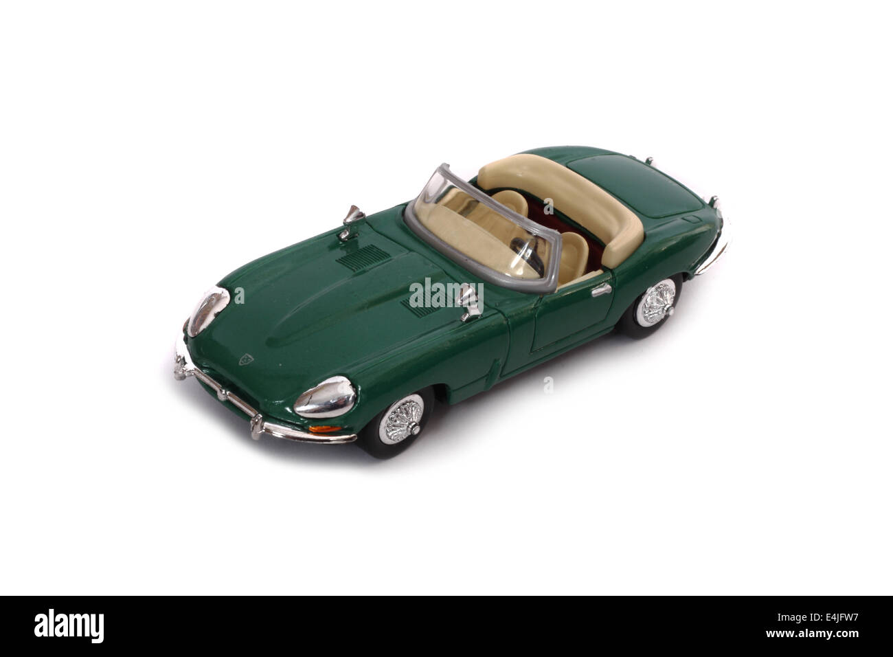 Ein Replikat Spielzeugauto Jaguar E Cabriolet (1961) Stockfoto