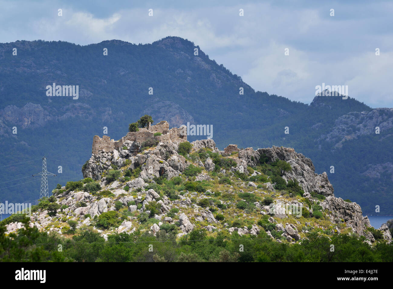 Osmanische Festung mit Blick auf Selimiye, Türkei 140426 61123 Stockfoto