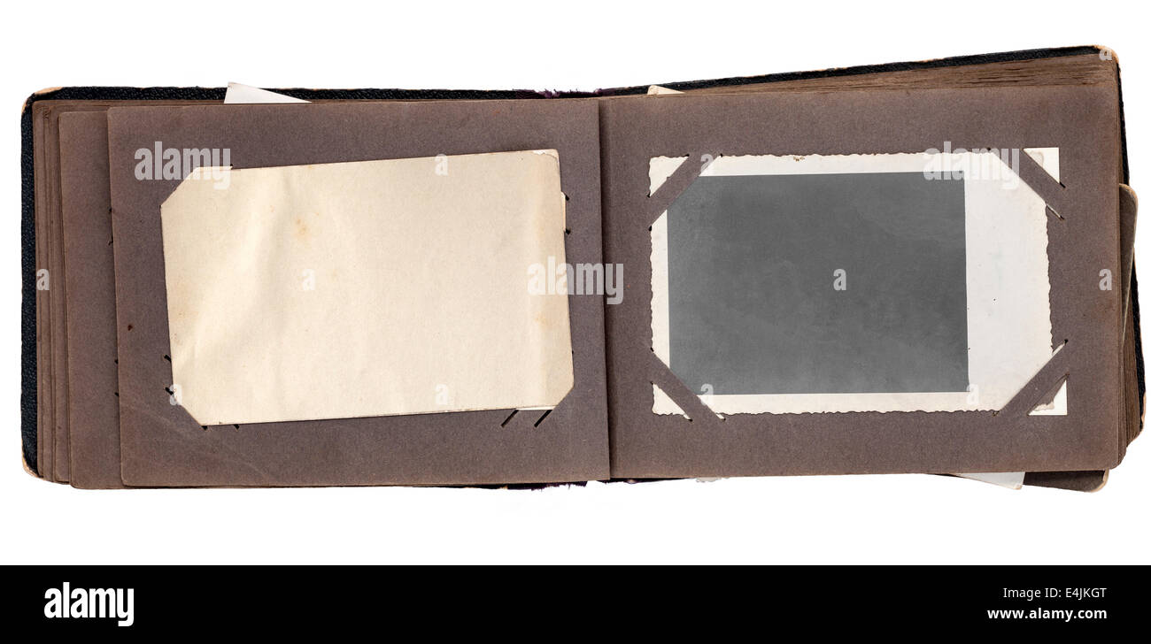 Vintage Foto-Album mit Beschneidungspfad auf weißen Hintergrund isoliert Stockfoto