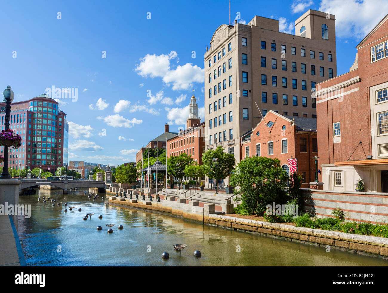 Die Providence River Waterfront in der Innenstadt von Providence, Rhode Island, USA Stockfoto
