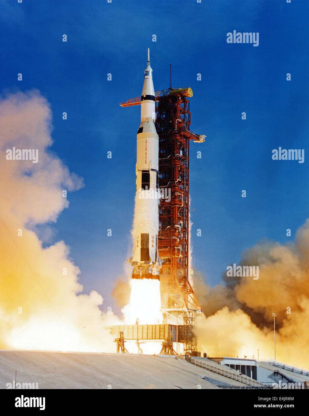 Start von Apollo 11, Saturn V-Rakete Stockfoto