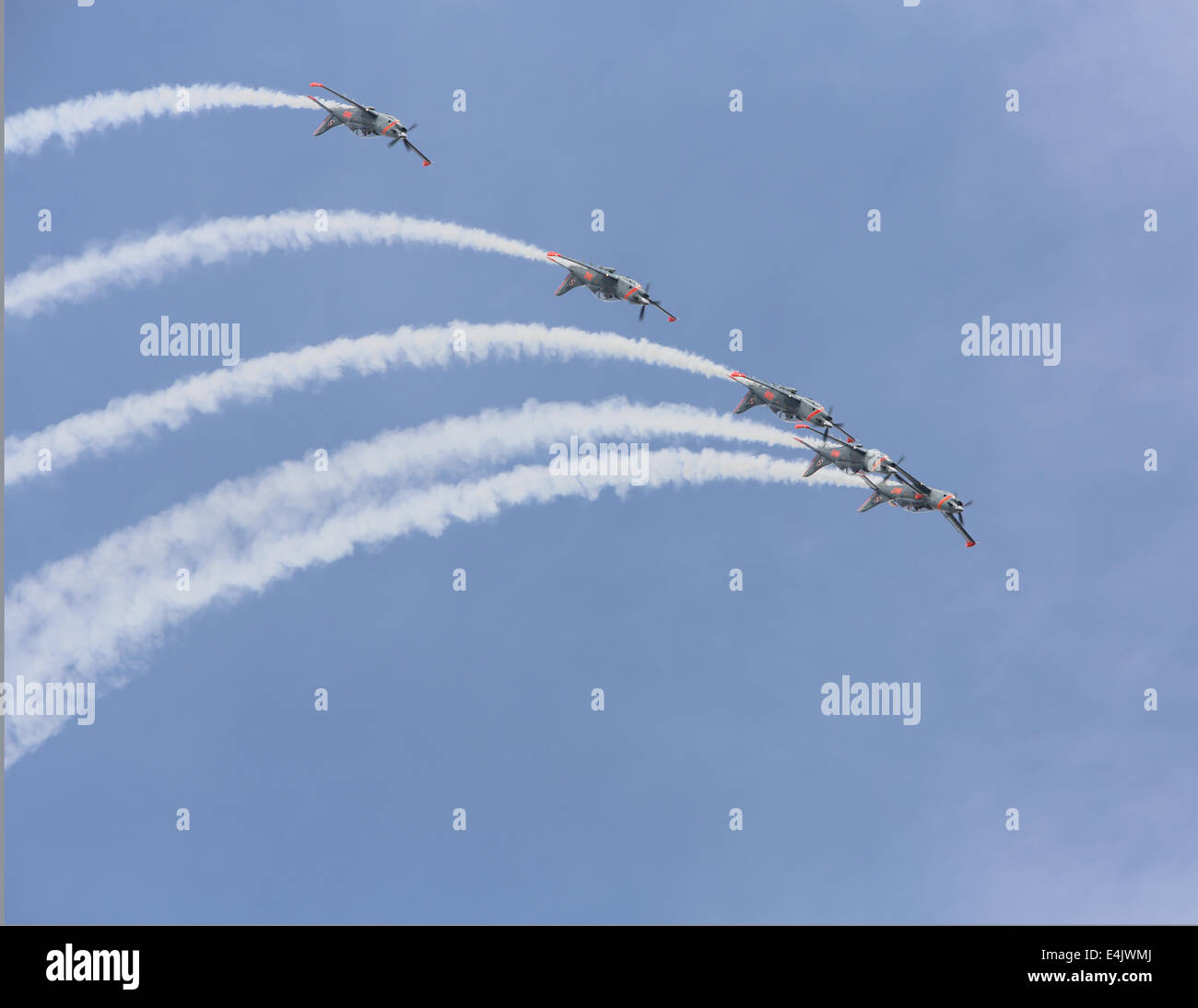 Fairford, Gloucs, UK. 12. Juli 2014. Zespol Akrobacyjny Orlik, die polnische Luftwaffe Kunstflugstaffel in 2014 Royal International Air Tattoo an RAF Fairford auf 12. Juli Kredit anzeigen: Niall Ferguson/Alamy Live News Stockfoto