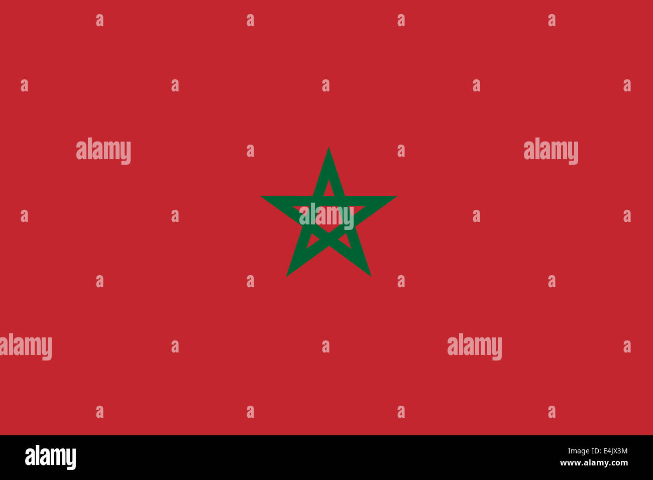 rote Flagge des Königreichs Marokko Stockfoto
