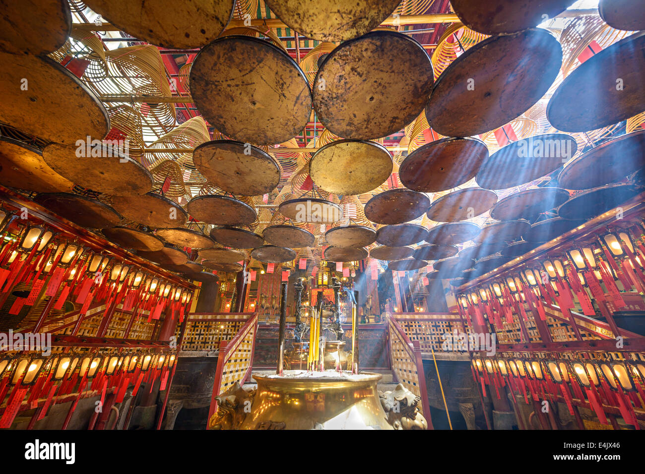 Man Mo Tempel in Hong Kong, China. Stockfoto