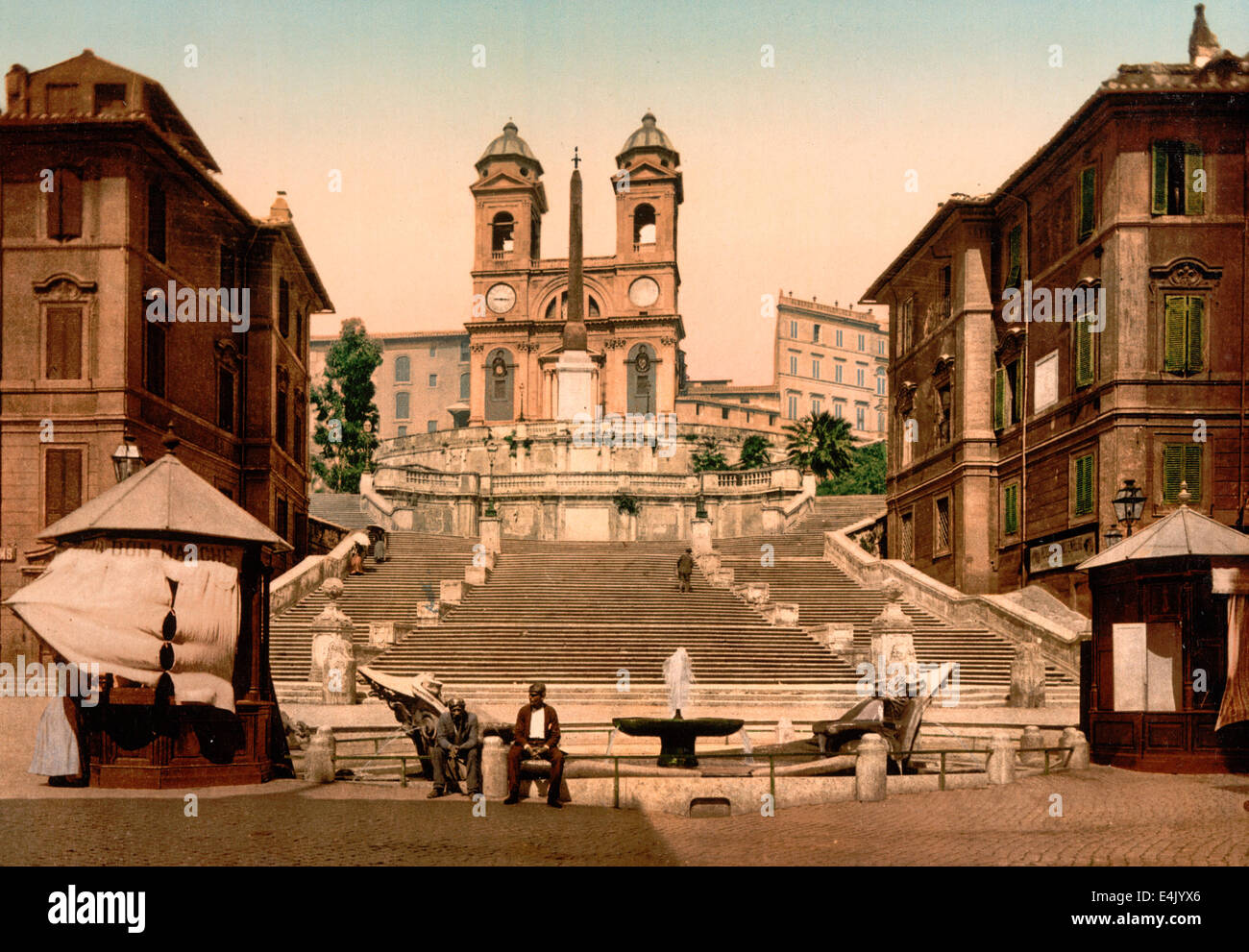 St. Trinita dei Monti, Rom, Italien, um 1900 Stockfoto