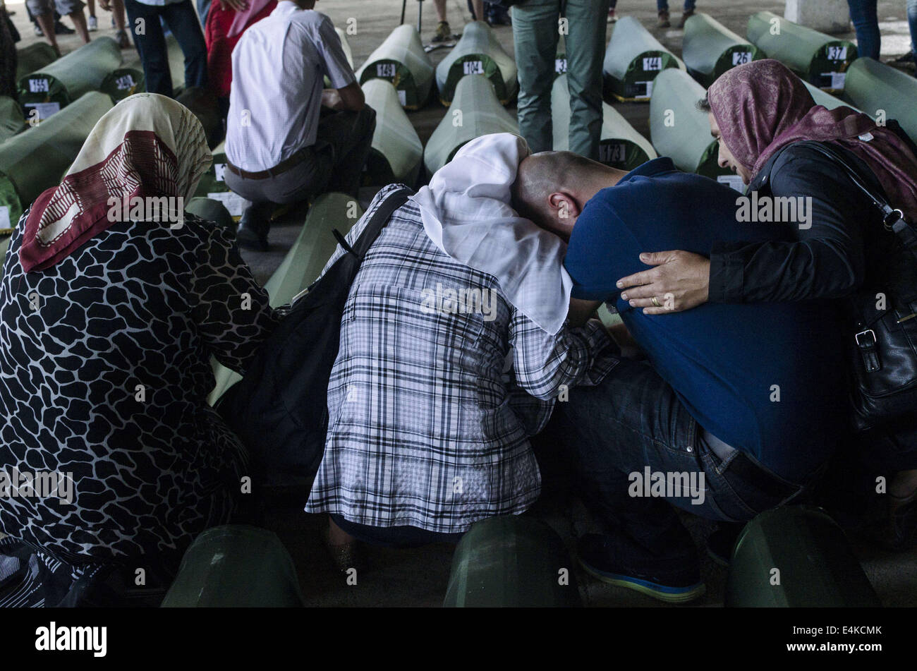Srebrenica, Bosnien. 14. Juli 2014. Jahrestag des Massakers von