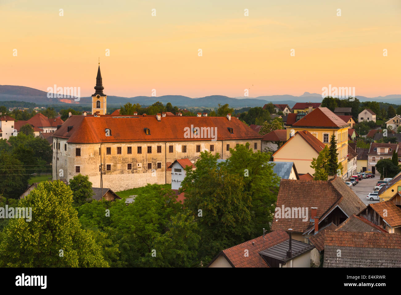 Panorama von Metlika, Slowenien, Europa. Stockfoto
