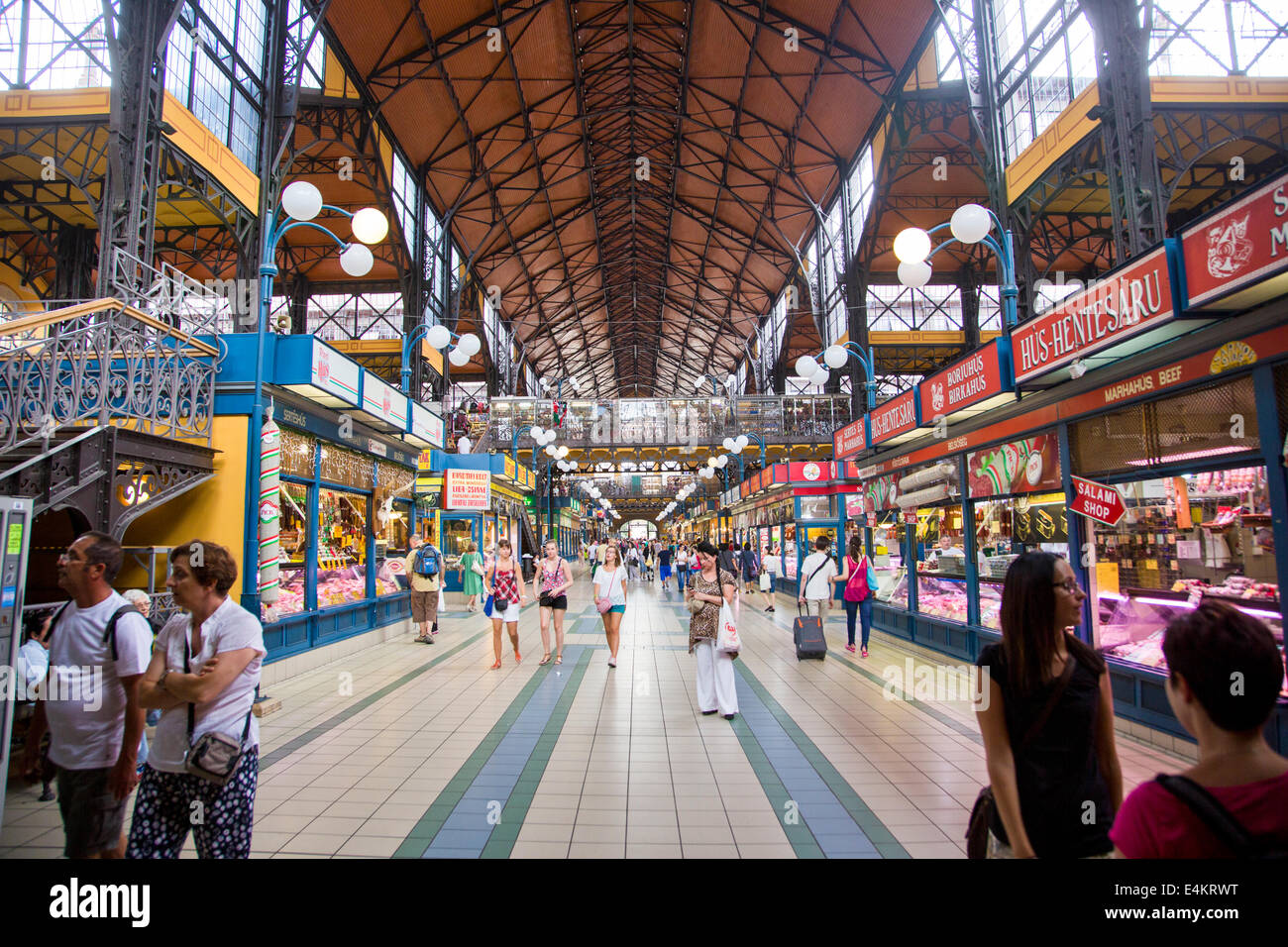 Osteuropa, Ungarn, Budapest, die große Markthalle Stockfoto