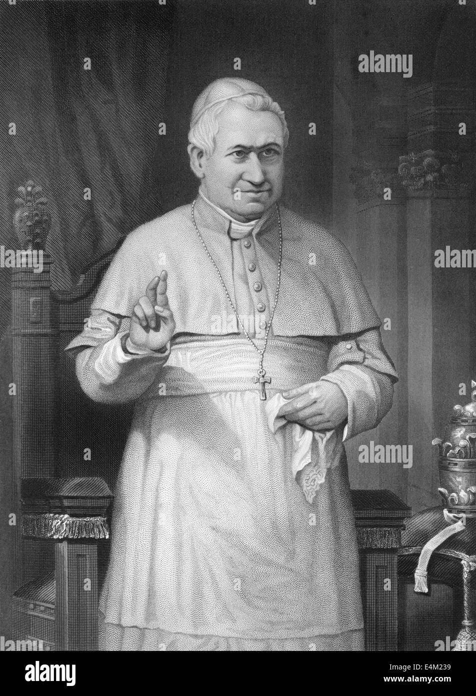 Papst Pius IX., 1792-1878, Giovanni Maria Mastai-Ferretti, Papst der katholischen Kirche von 1800 bis 1823 gesegnet, Stockfoto