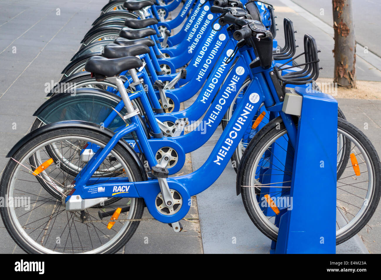 Melbourne Australien, Docklands Drive, Melbourne Bike Share, Station, System, Verleih, Fahrräder, Fahrräder, AU140318145 Stockfoto