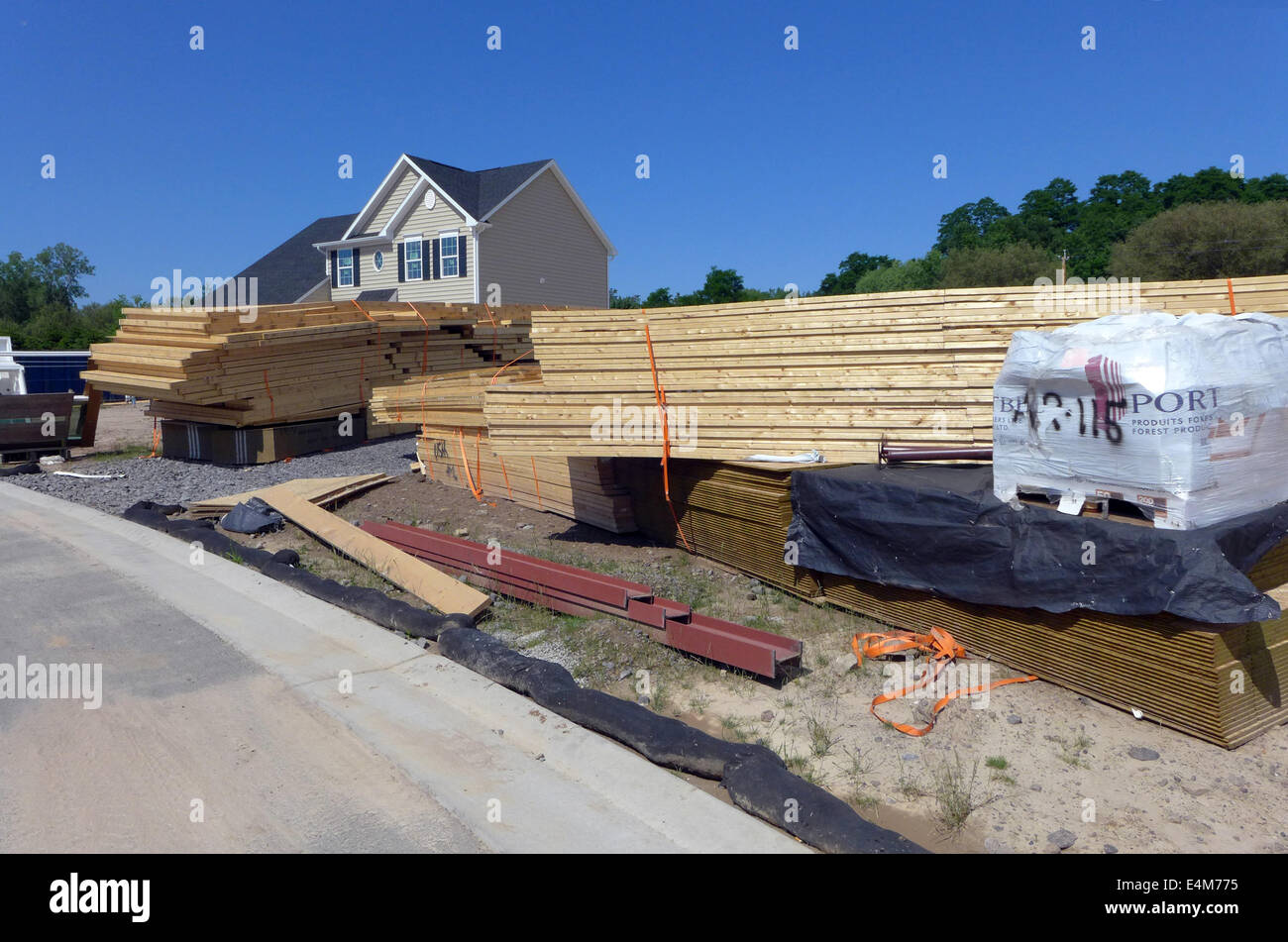 Suburban Neubaugebiet, Penfield NY USA. Stockfoto