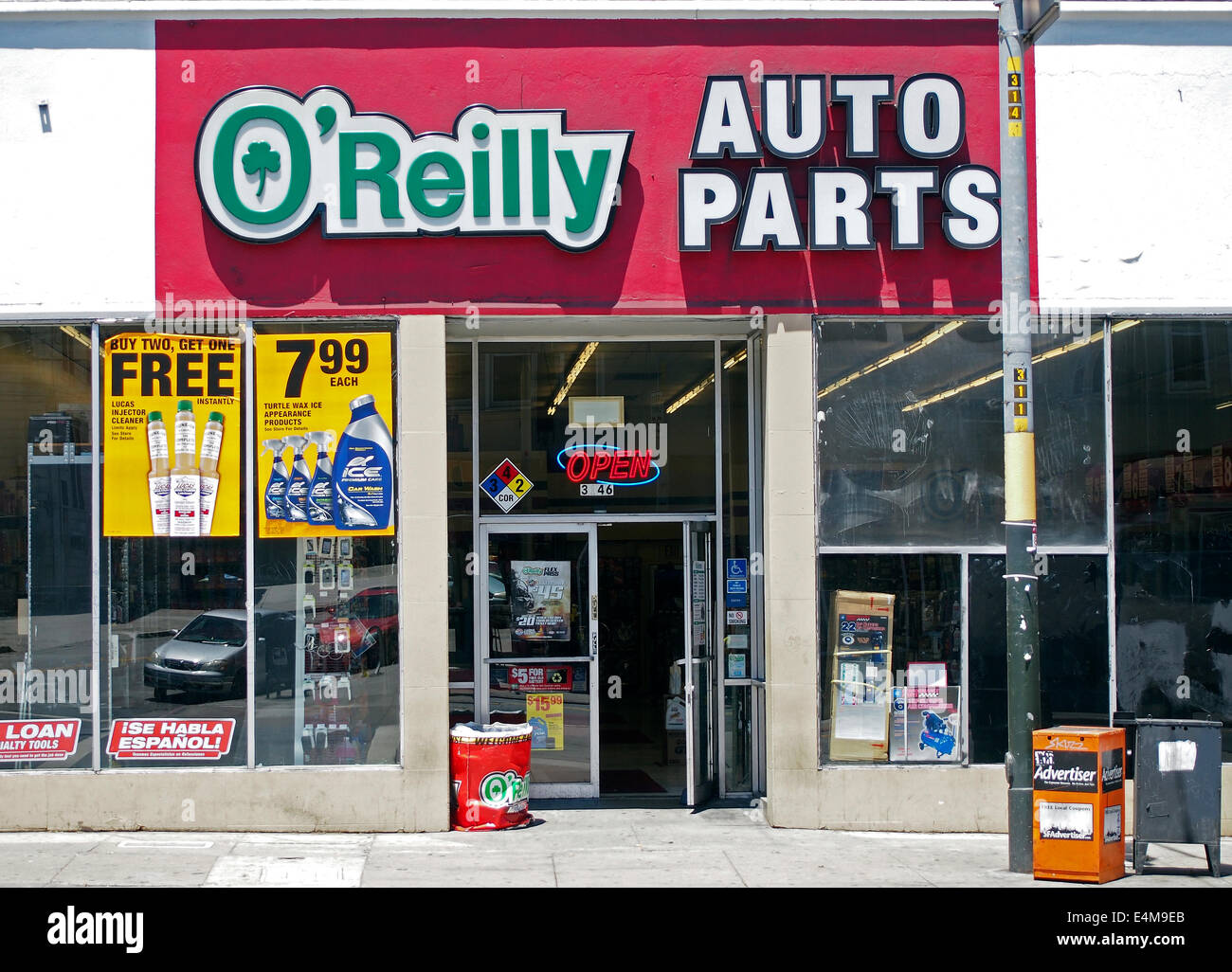 O' Reilly Auto Parts Shop, San Francisco Stockfoto