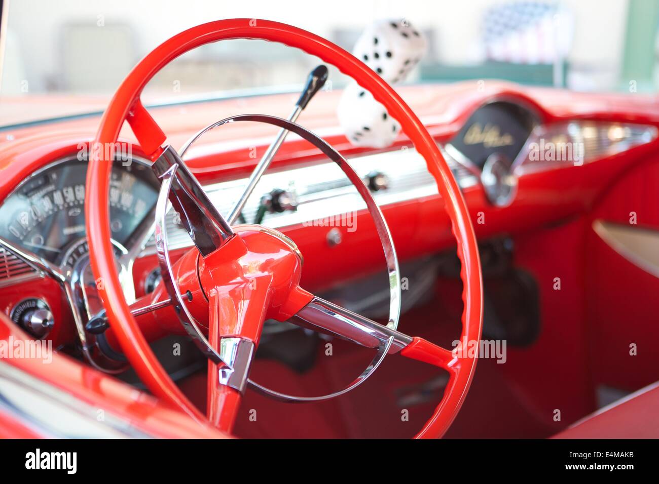 Oldtimer Chevy Bel Air details Stockfoto