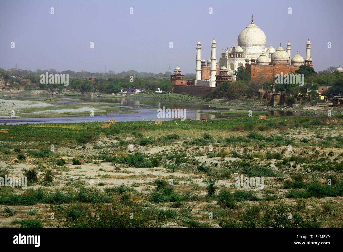 Taj Mahal in Agra, Indien aus der Ferne Stockfoto