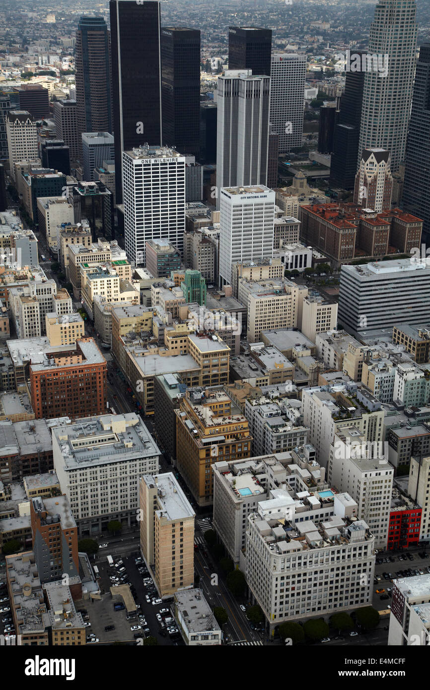 West 7th Street, Downtown Los Angeles, Kalifornien, USA - Antenne Stockfoto