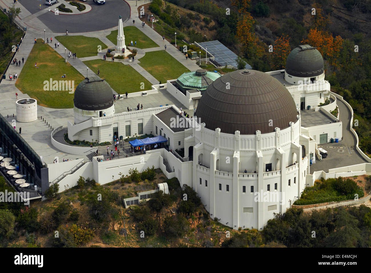 Griffith Observatory, Griffith Park, Mount Hollywood, Los Angeles, Kalifornien, USA - Antenne Stockfoto