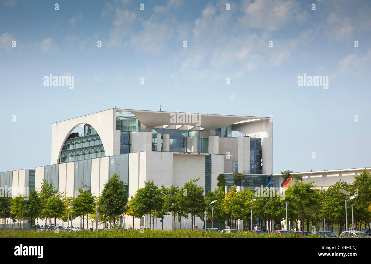 Deutschland, Berlin, Mitte, Neues Kanzleramt, Bundeskanzleramt Fassade. Stockfoto