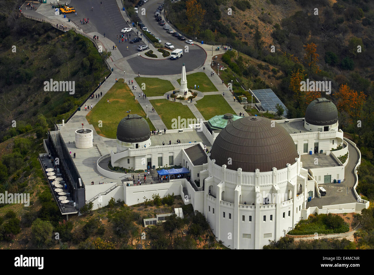 Griffith Observatory, Griffith Park, Mount Hollywood, Los Angeles, Kalifornien, USA - Antenne Stockfoto
