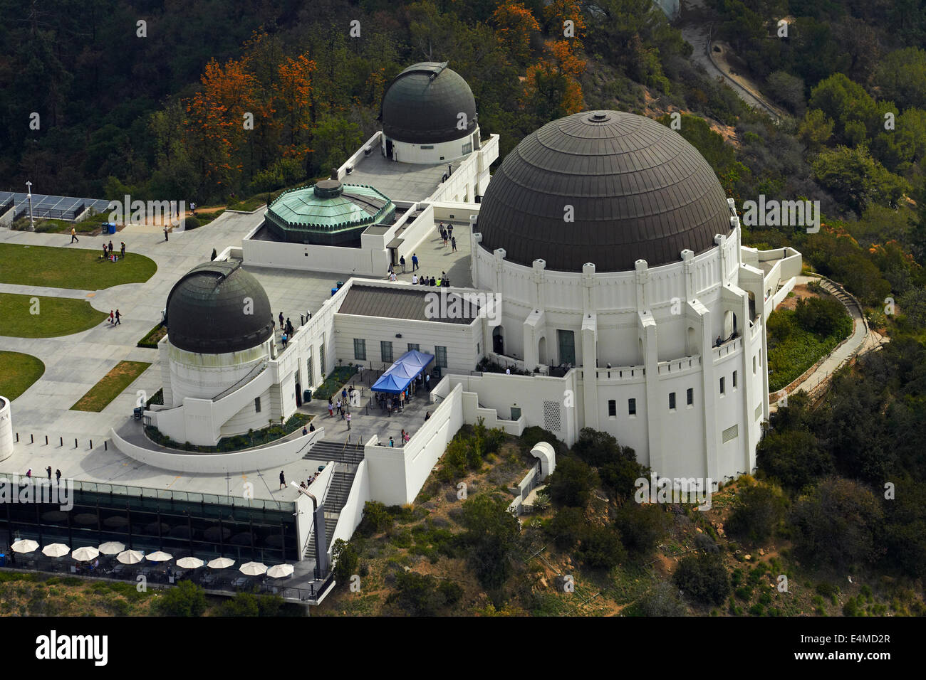 Griffith Observatory, Griffith Park, Mount Hollywood, Los Angeles, Kalifornien, USA - Antenne Stockfoto