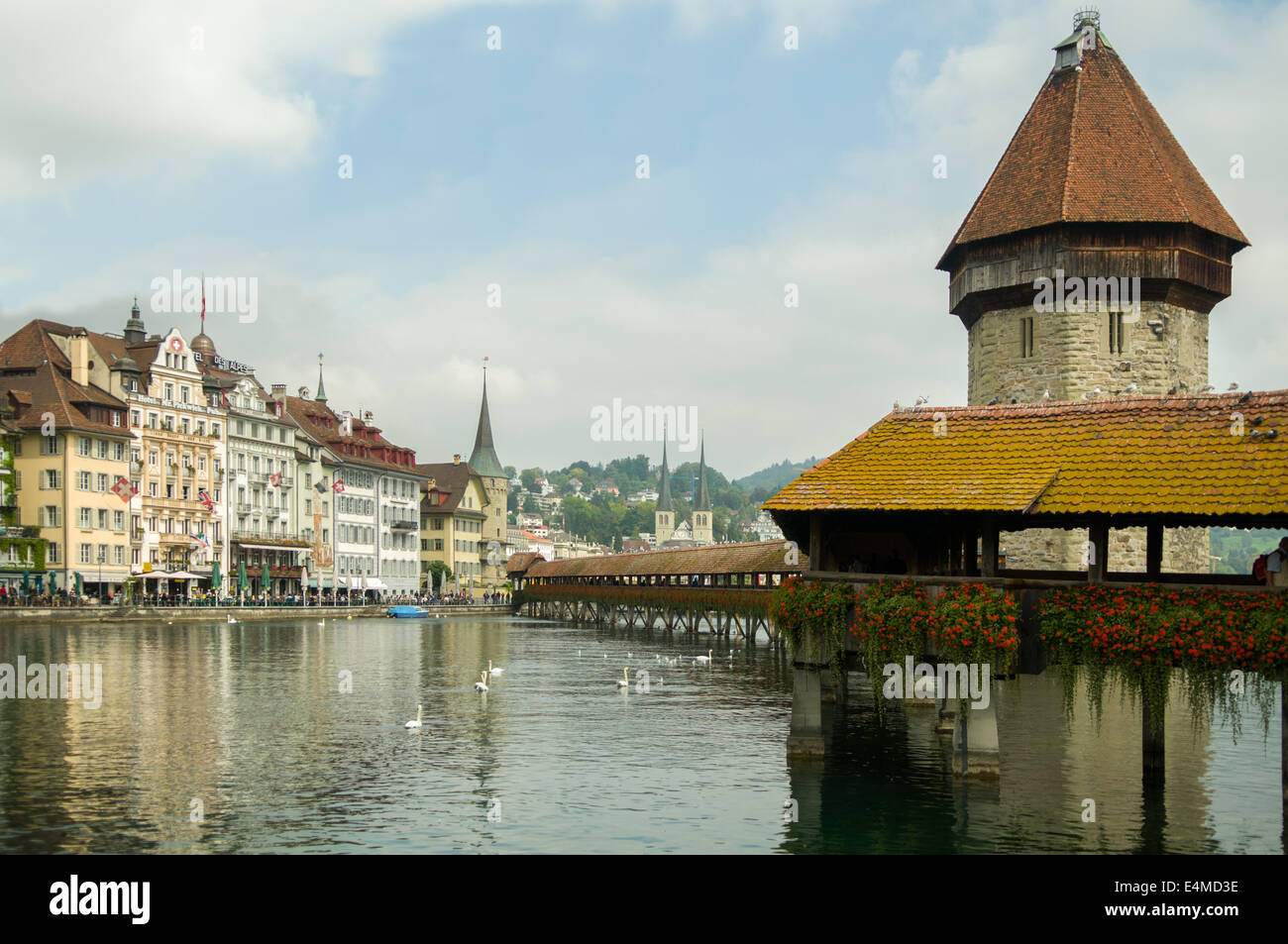 Kapellbrücke, Luzern, Schweiz Stockfoto