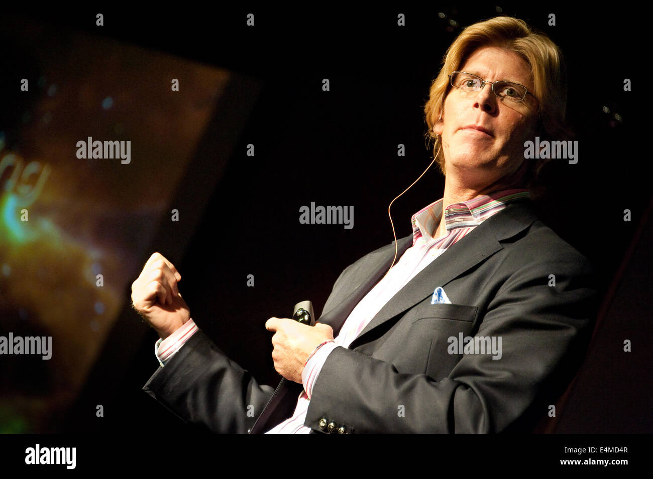 Jay Richards, Senior Fellow des Discovery Institute, intelligentes Design, Kosmologie und Philosophie der Wissenschaft sprechen. Stockfoto