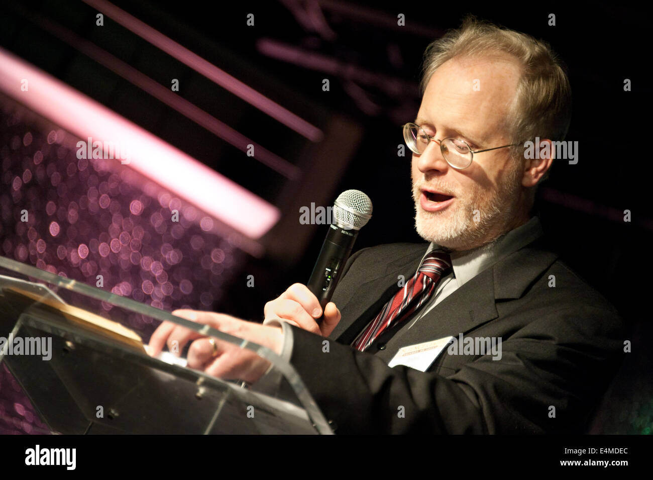 John G. West, Senior Fellow des Discovery Institute, sprechen in Atlanta auf intelligentes Design und wissenschaftlichen Materialismus. Stockfoto