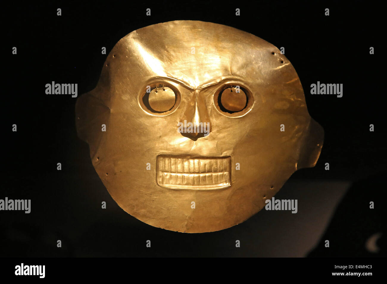 Pre-kolumbianische gold arbeiten auf dem Display in das Museo del Oro, Goldmuseum, Bogota, Kolumbien Stockfoto