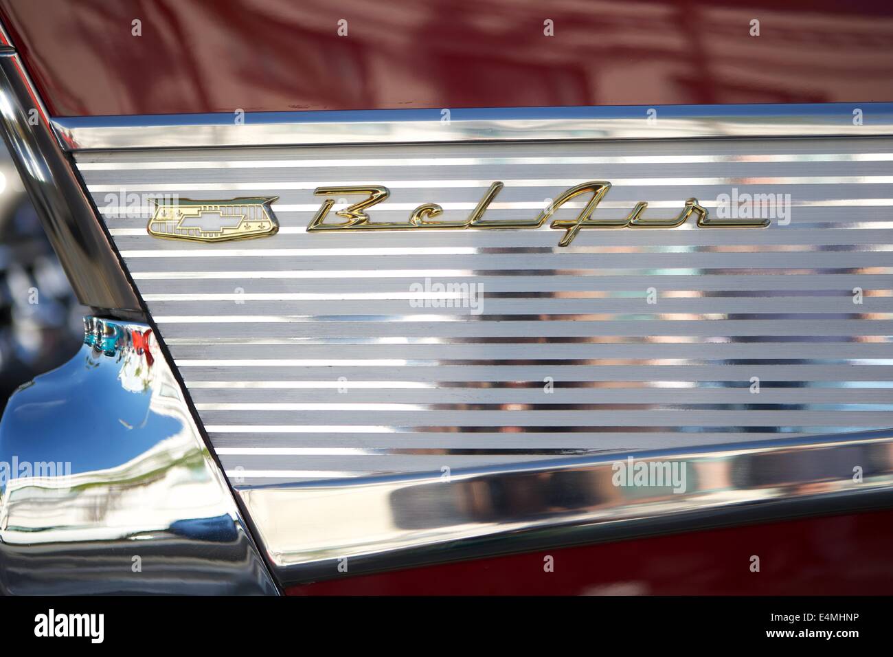 Oldtimer Chevy Bel Air details Stockfoto