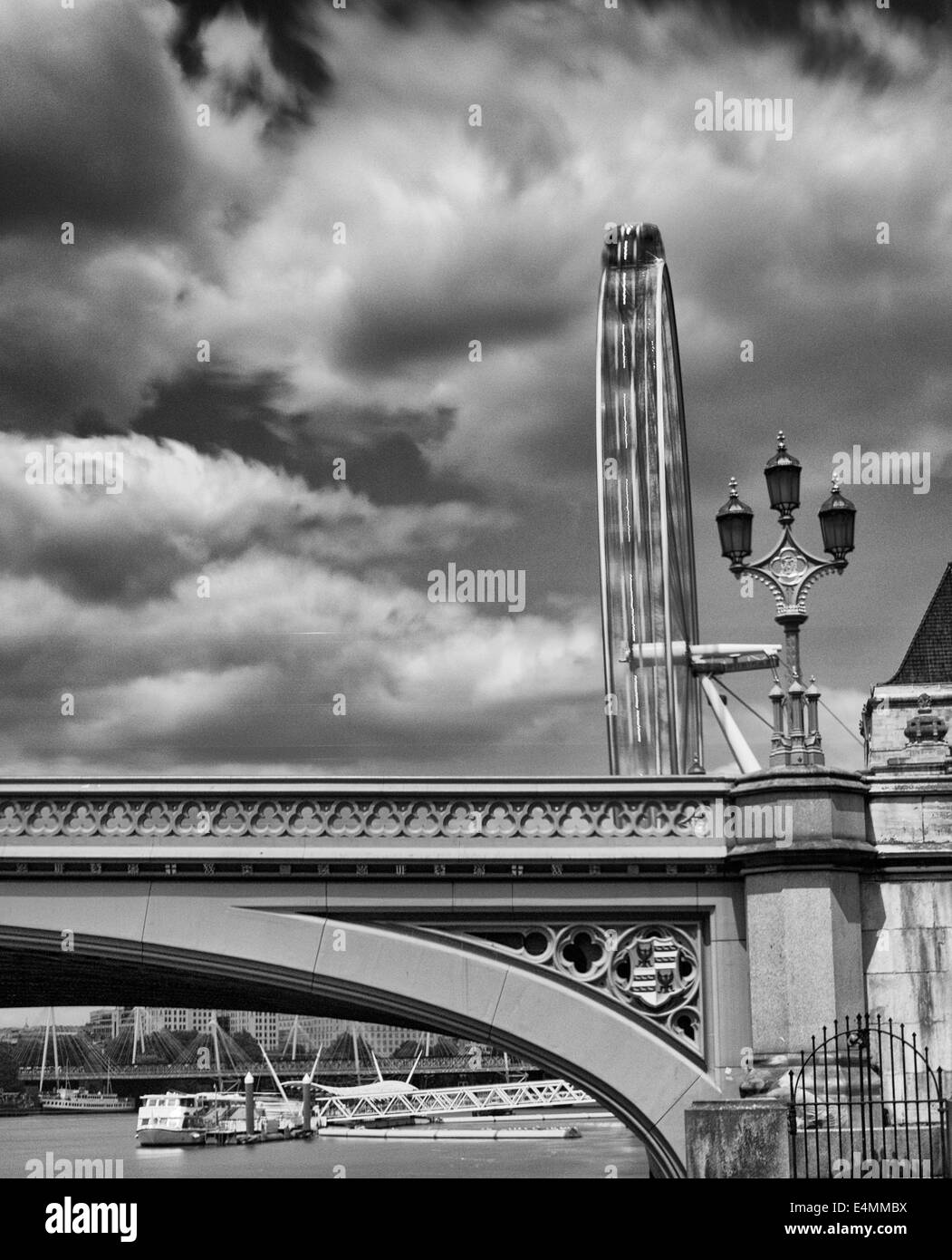Westminster Bridge und London Eye Stockfoto