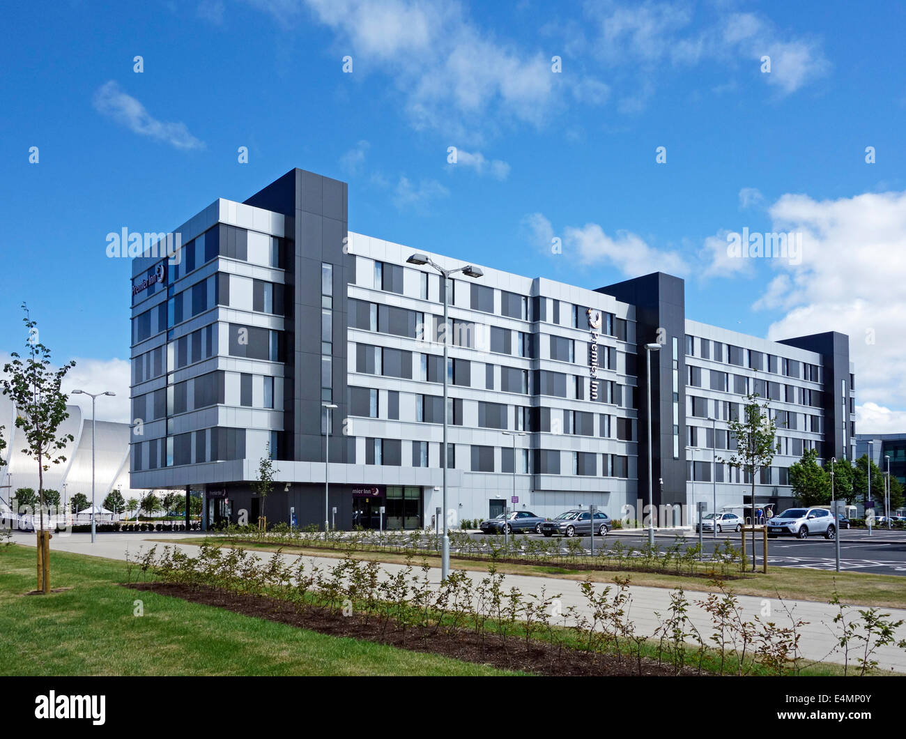 Neuer Premier Inn at Pacific Drive von River Clyde in Govan Glasgow Schottland Stockfoto