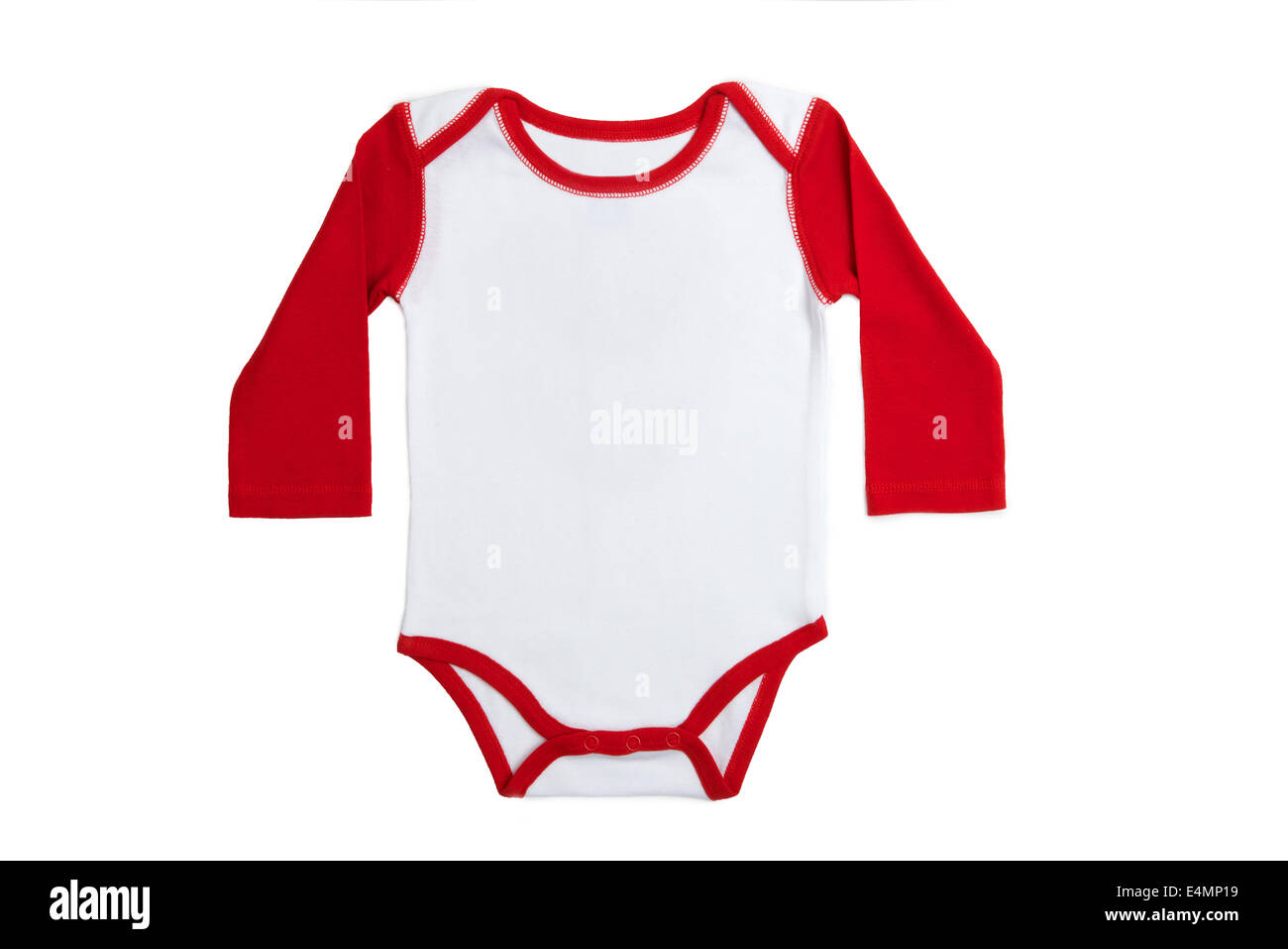 Lange Ärmel Babykleidung in England Farbe auf weißem Hintergrund Stockfoto