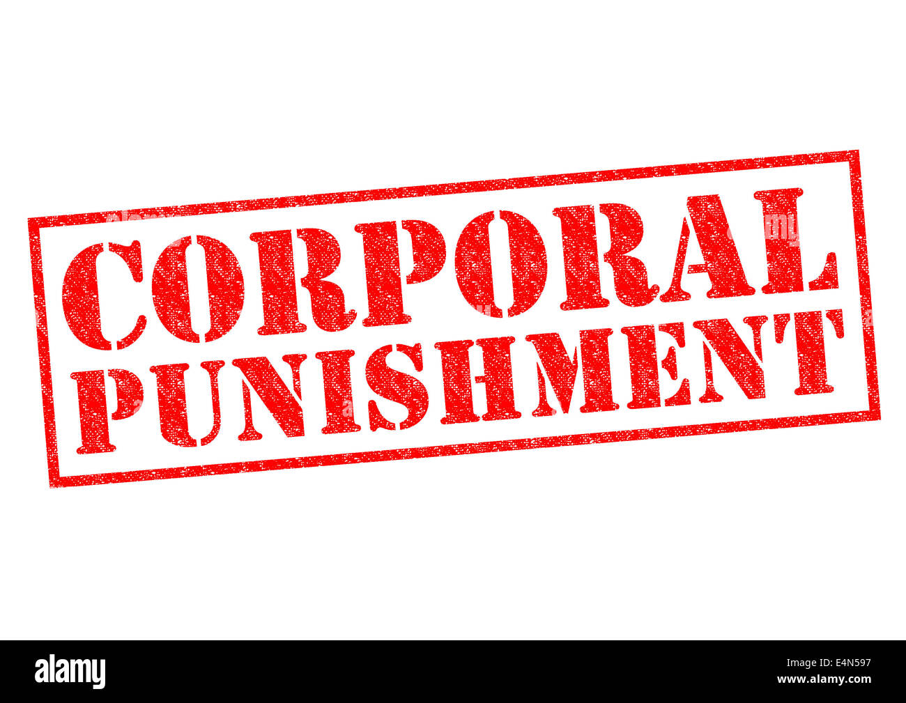 CORPORAL PUNISHMENT roten Stempel auf einem weißen Hintergrund. Stockfoto