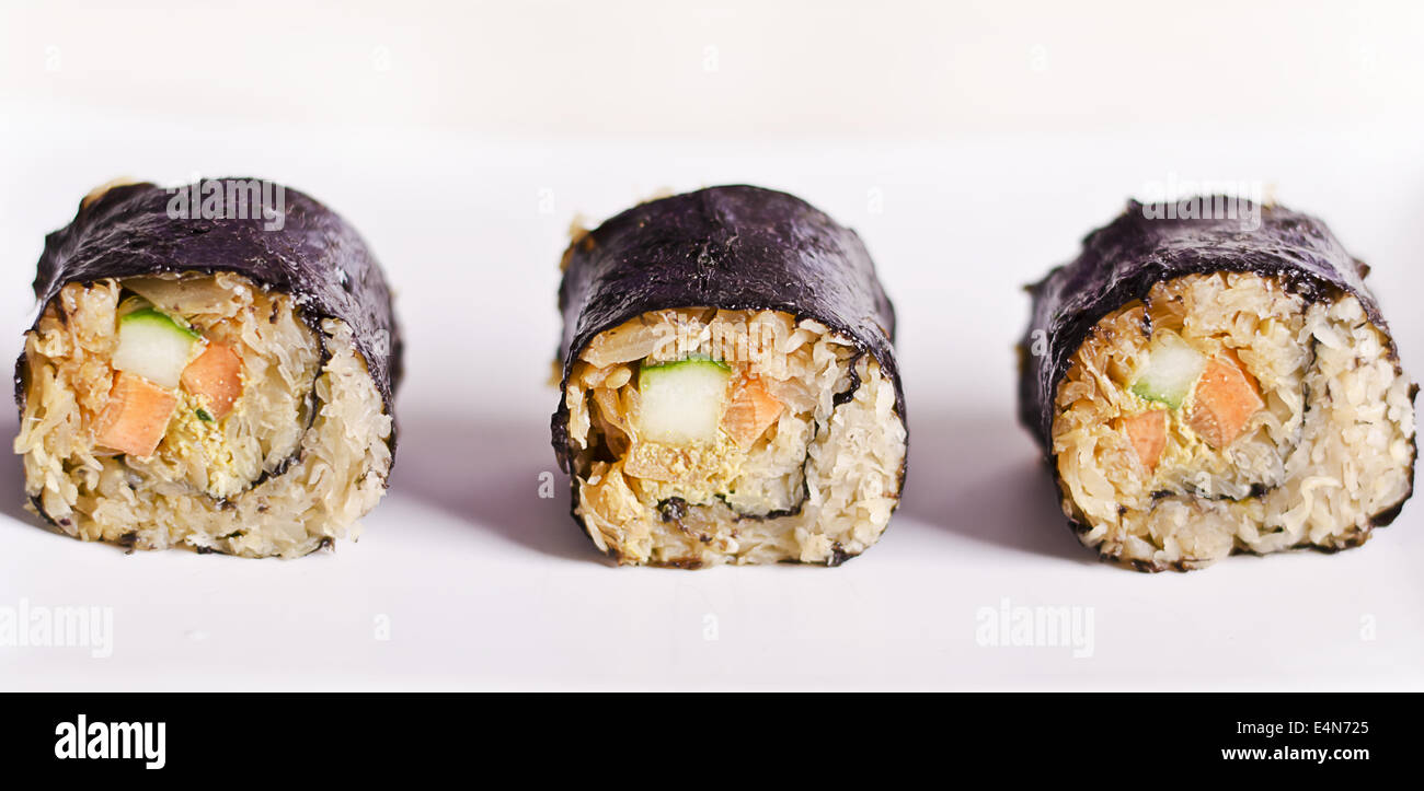 Rohkost-Maki-sushi Stockfoto