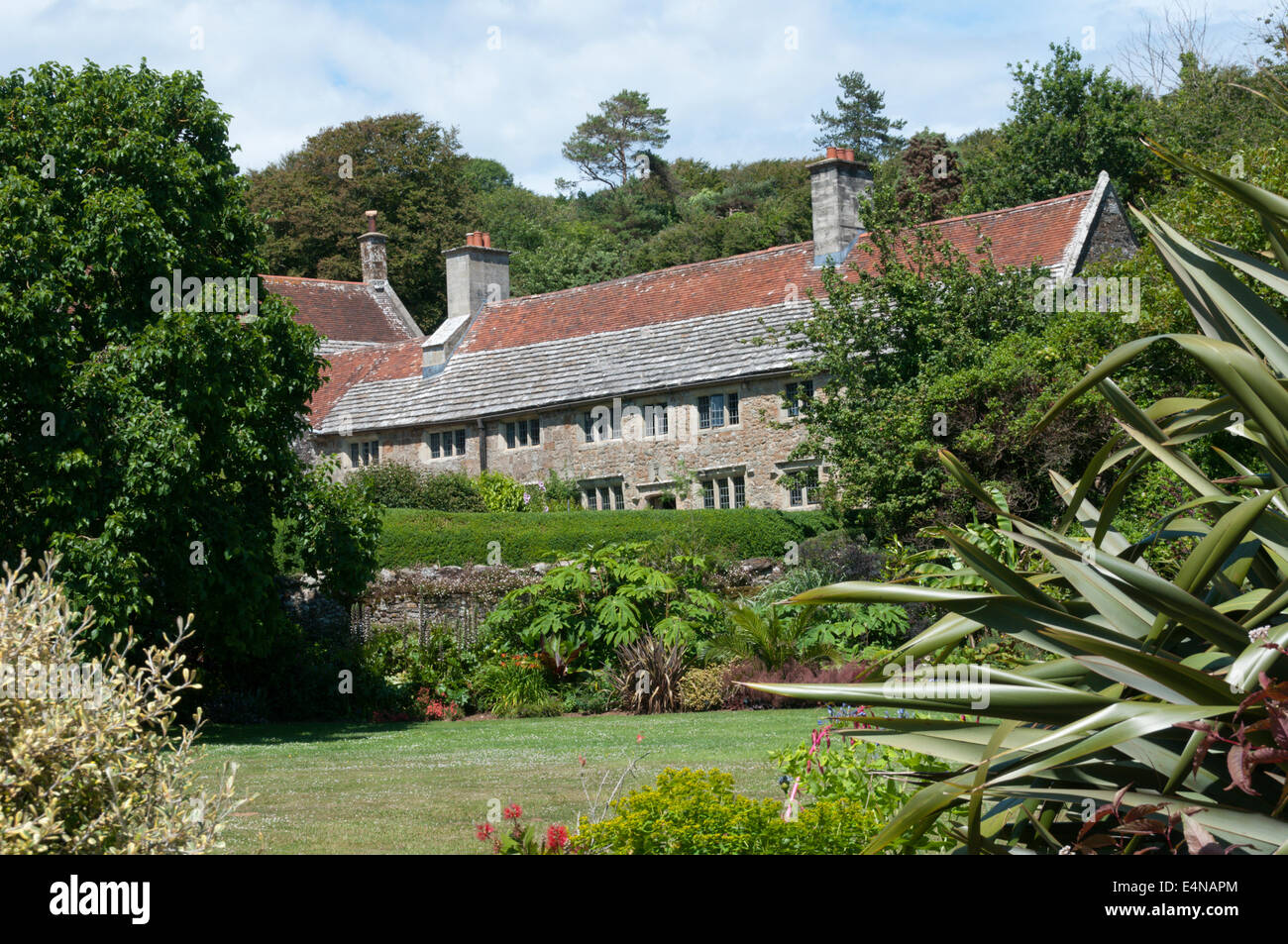 Mottistone Herrenhaus auf der Isle Of Wight.  FOTOGRAFIERT VON DER ÖFFENTLICHEN STRAßE. Stockfoto