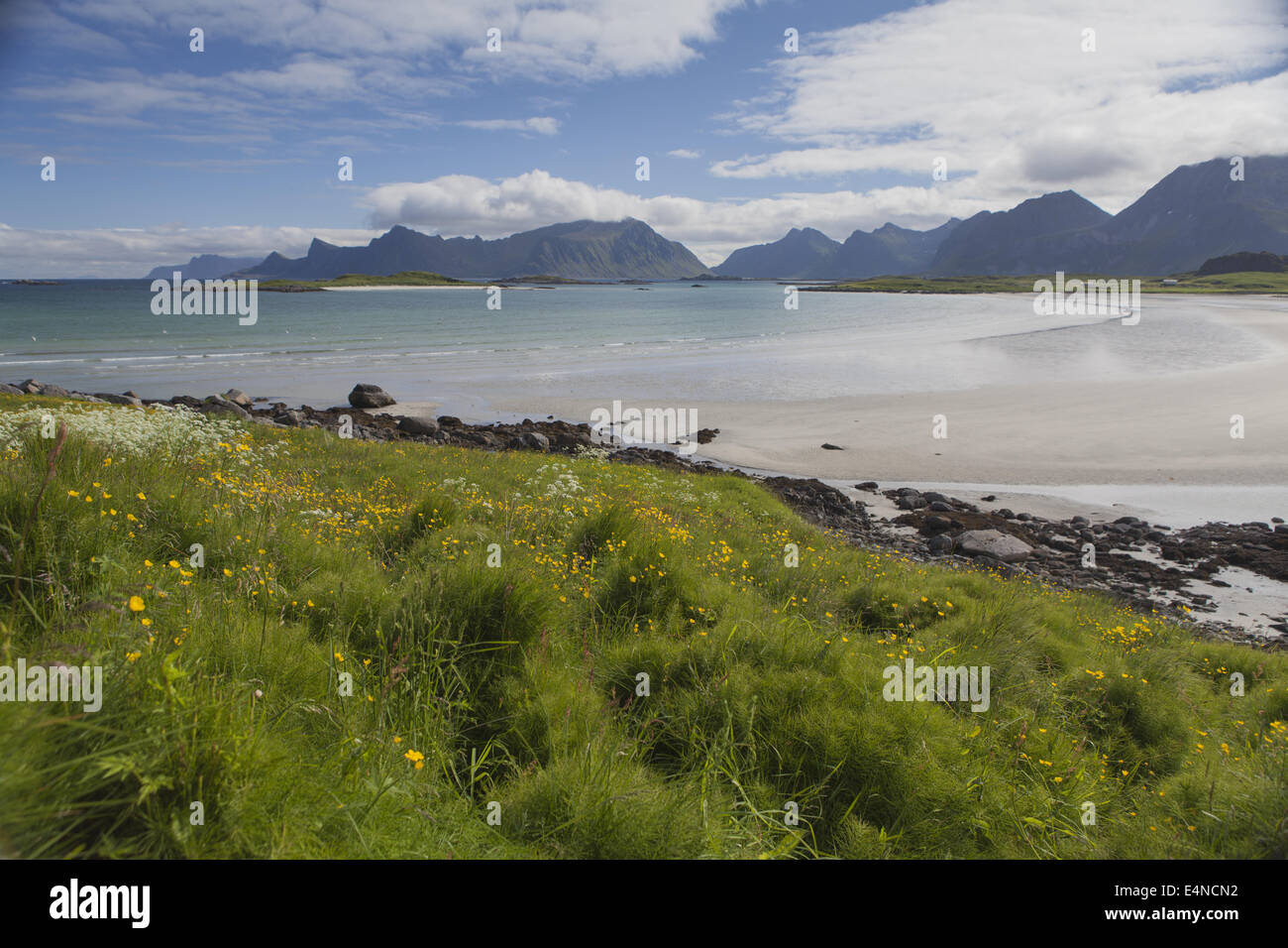 Strand Krystad, Lofoten Inseln, Norwegen Stockfoto