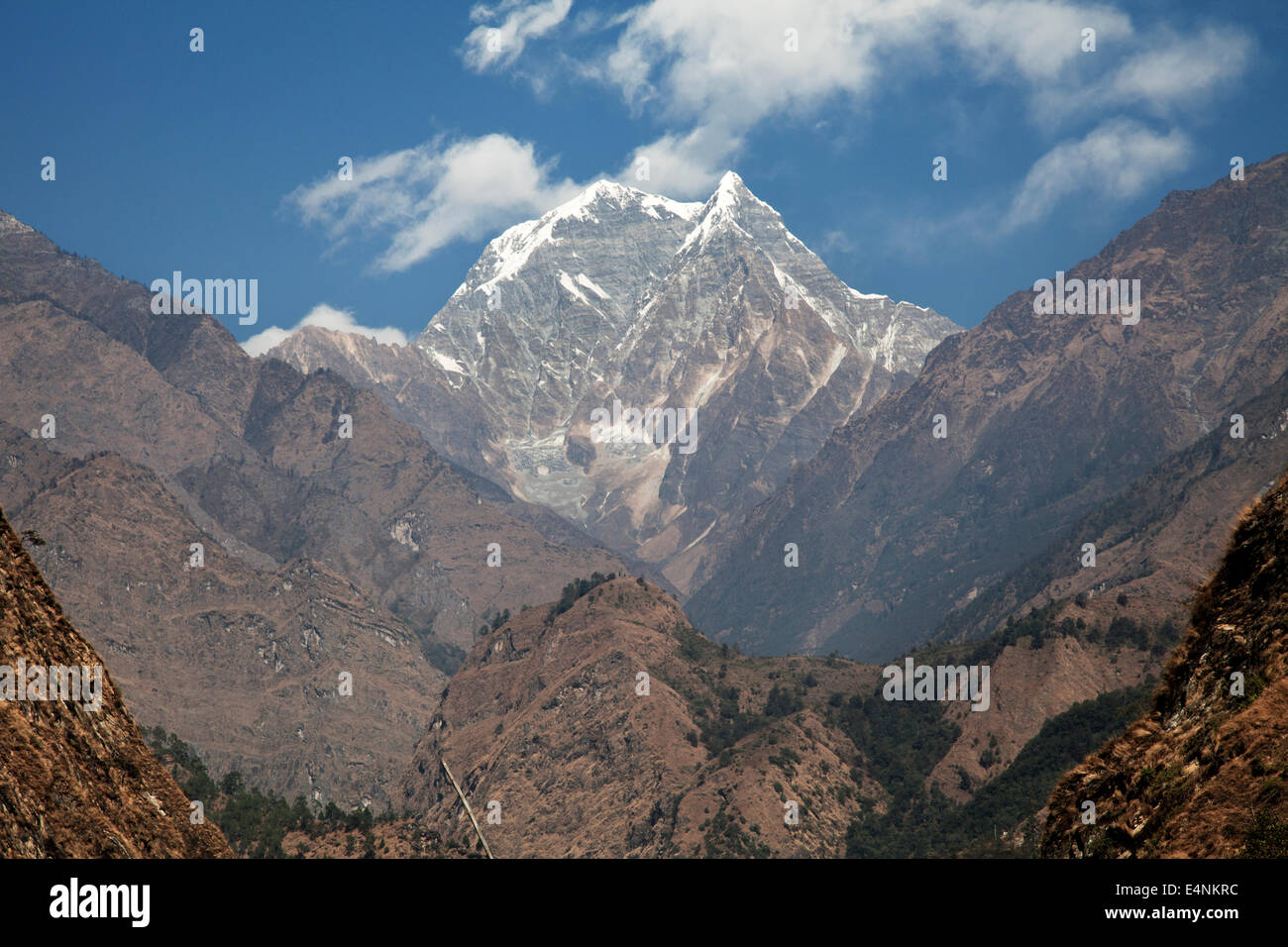 Nilgiri Süd von der Tatopani nach Jomsom Road, Annapurna, Nepal Stockfoto