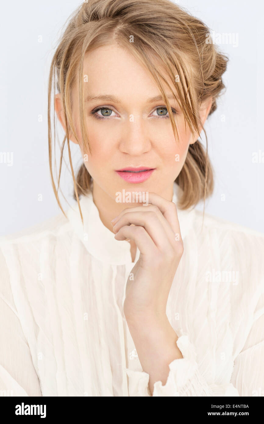 Porträt von blonde Frau Stockfoto