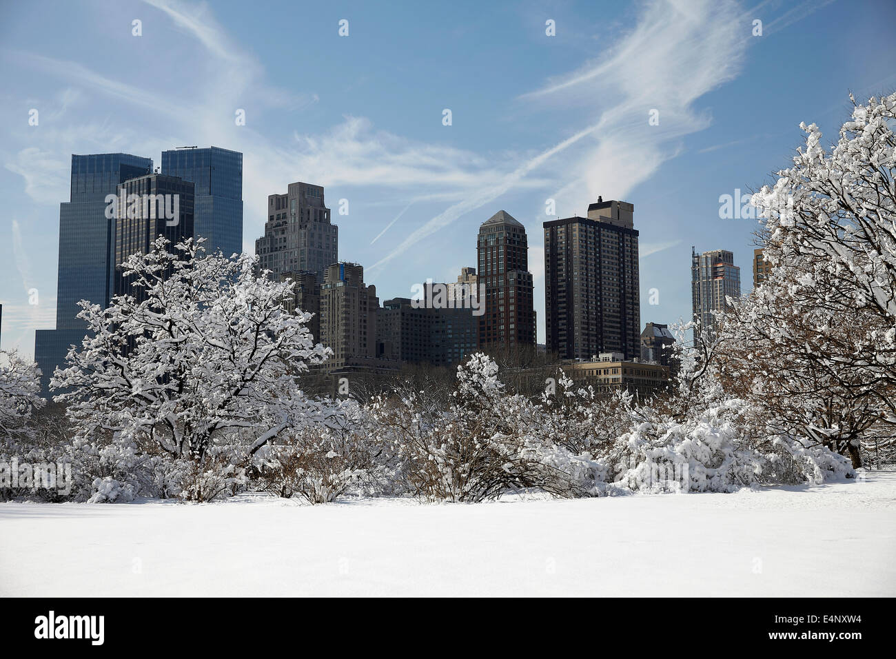 USA, New York State, New York City, Ansicht von Central Park im winter Stockfoto
