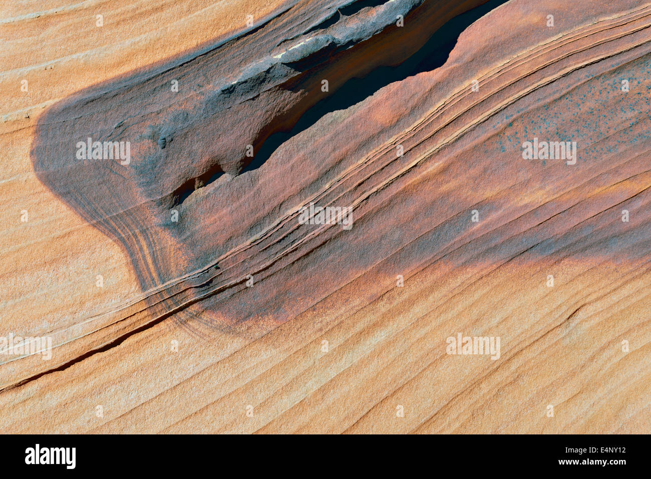 USA, Arizona, South Coyote Buttes, Kunst auf Sandstein Stockfoto